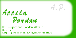 attila pordan business card