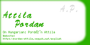 attila pordan business card
